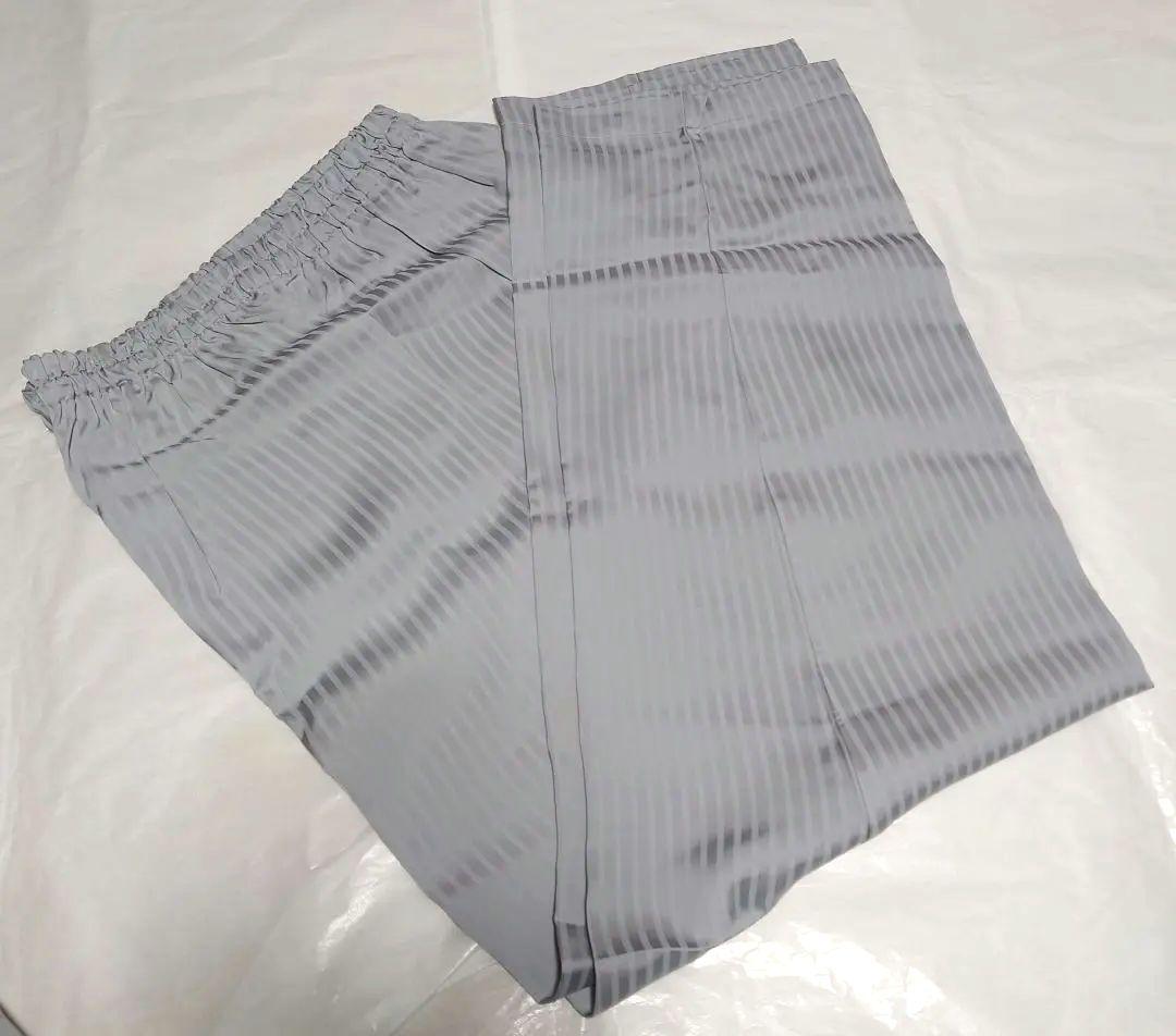 新品タグ付き 高級 睡眠科学 パジャマ ルームウェア サテン ストライプ L