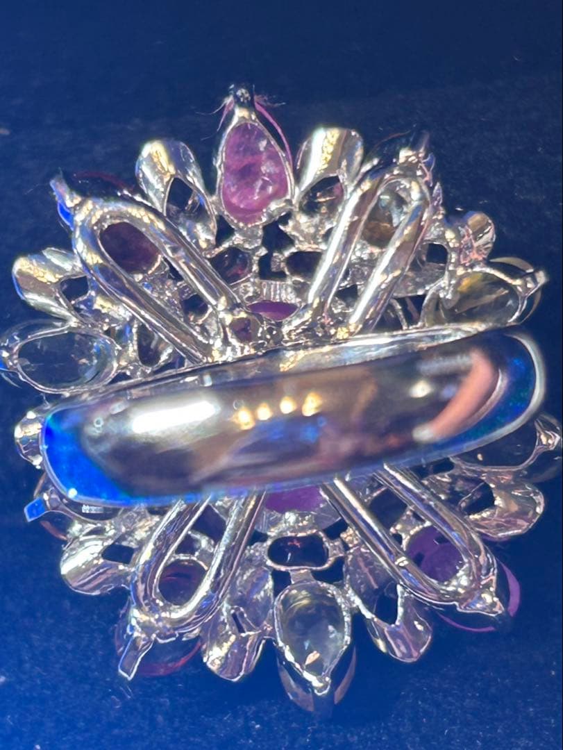 の*こ様 華やか！天然石ルビーカボションリング13号