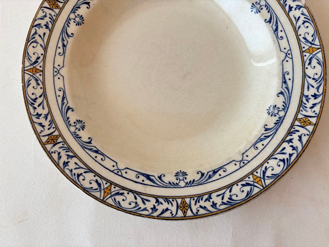 クレイユモントロー　colbert コルベール　深皿　フランスアンティーク皿
