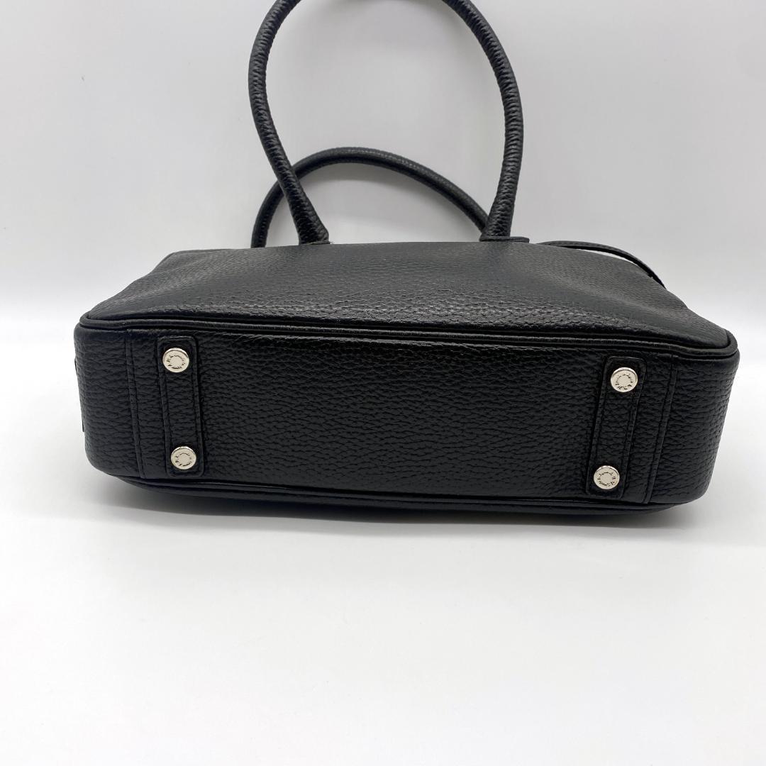 美品 A.D.M.J ミニボストン ハンドバッグ レザー レディース ブラック