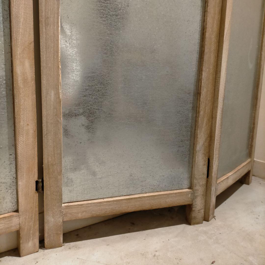 シャビー ヴィンテージテイスト 無垢材 3連 パーテーション