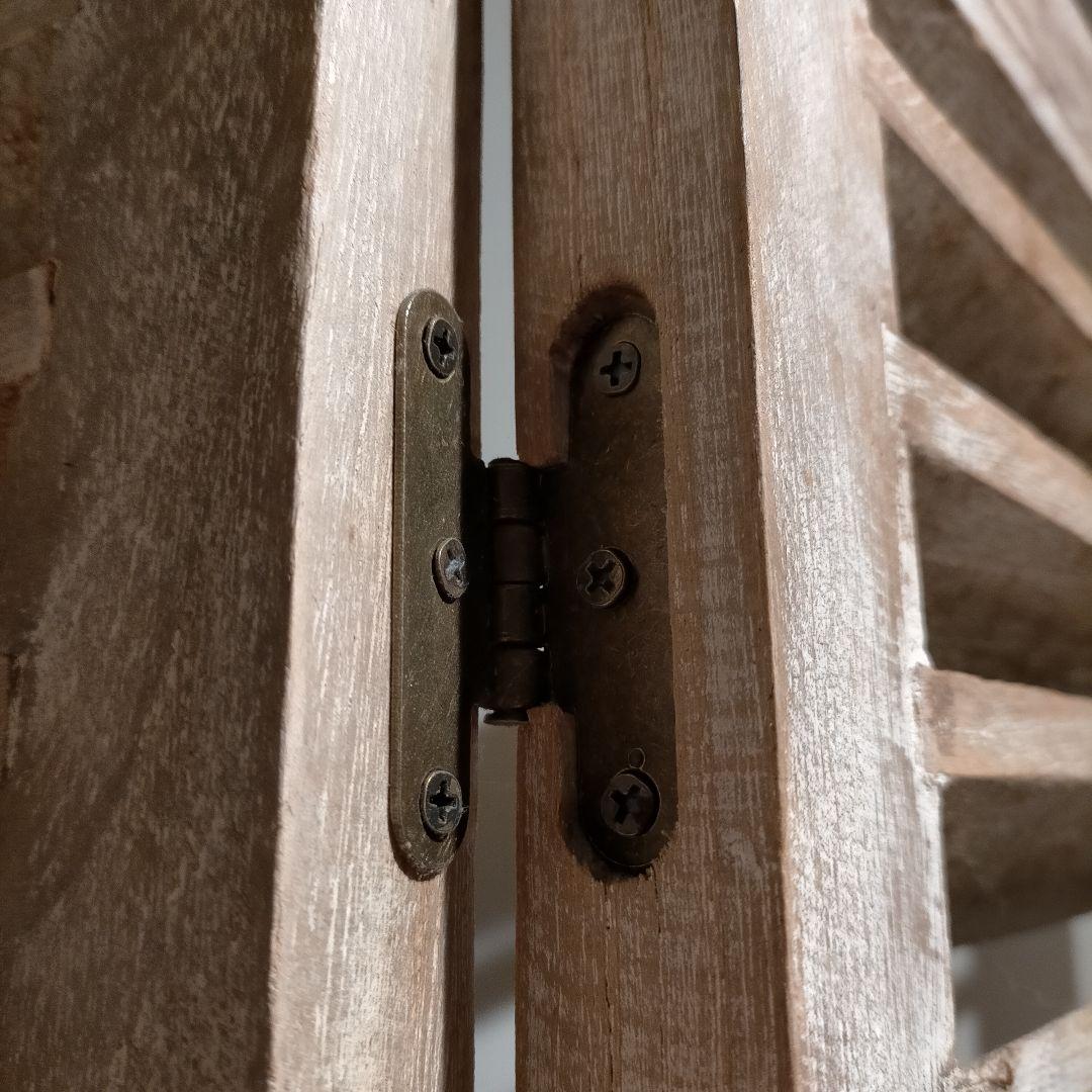 シャビー ヴィンテージテイスト 無垢材 3連 パーテーション