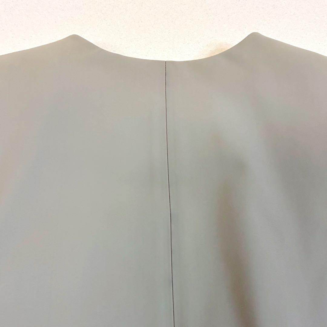 【極美品】ADORE アドーア ノーカラー ロングコート グレージュ