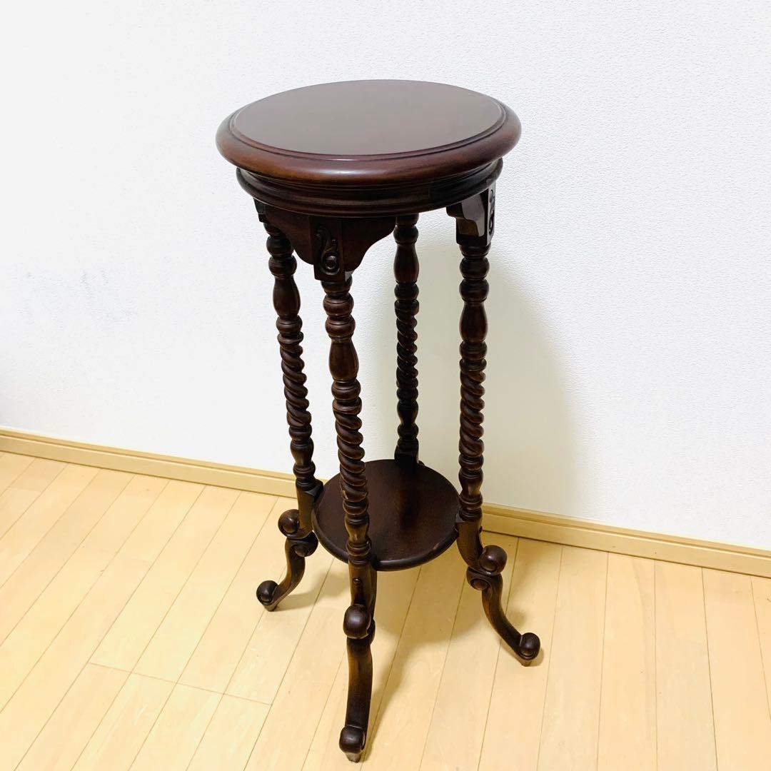 英国 アンティーク 木製 フラワースタンド 花台 燭台 飾り棚 猫脚