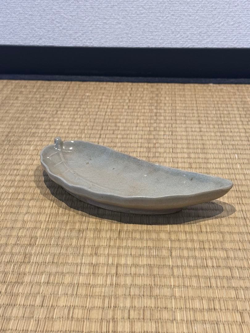 萩焼 ゆずり葉形 向付 5客 江戸期 箱付 和食器 懐石料理道具
