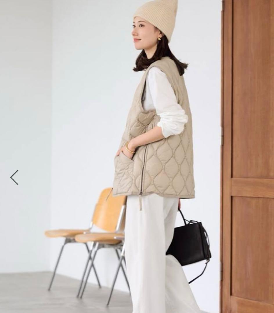 美品TAION タイオン MILITARY V NECK WZIPダウンベスト