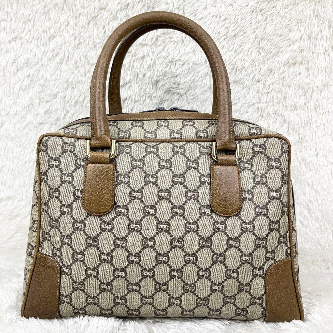 【美品】オールドグッチ グッチプラス GGスプリーム ロゴ金具 ボストンバッグ