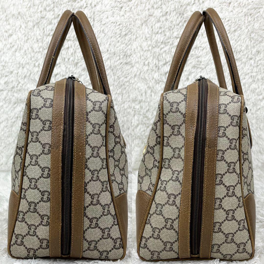 【美品】オールドグッチ グッチプラス GGスプリーム ロゴ金具 ボストンバッグ