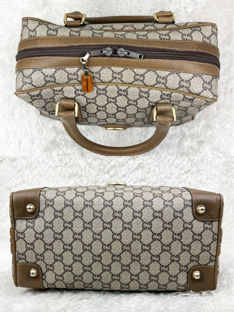 【美品】オールドグッチ グッチプラス GGスプリーム ロゴ金具 ボストンバッグ