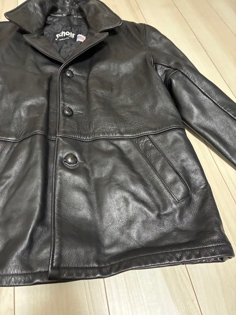 米国製 Schott レザージャケット 黒 44 カーコート ライナー付 573