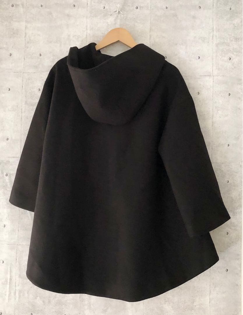 KUOSE クオセ ☆ リボンカラーコート フーディー ブラック XSサイズ