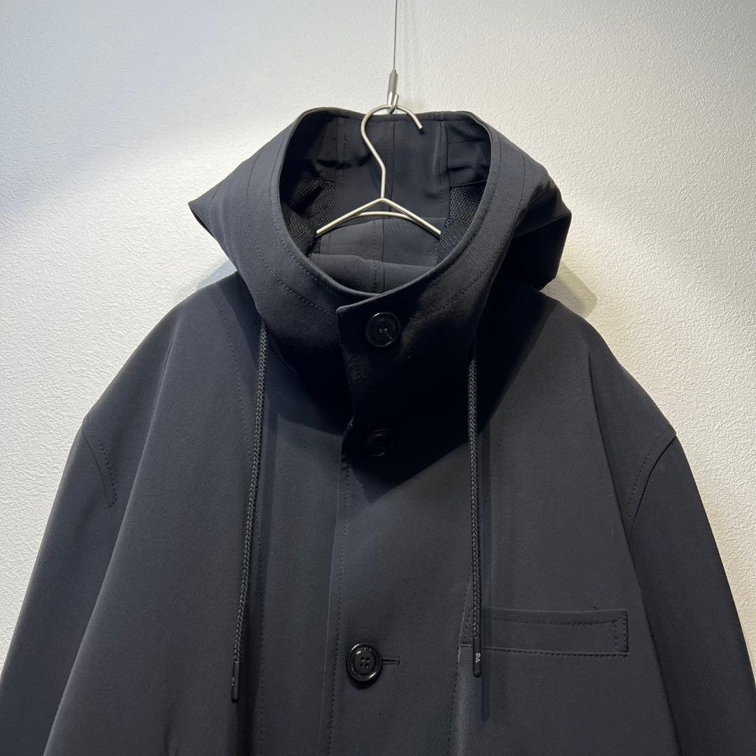 希少 美品 Y-3 ウール ライナー付き 刺繍ロゴ ステンカラー ロングコート