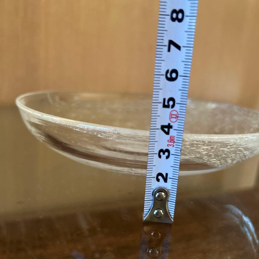 新品◆107荒川尚也　平鉢M 気泡 アワガラス平中鉢16cm 2枚宙吹き　晴耕社