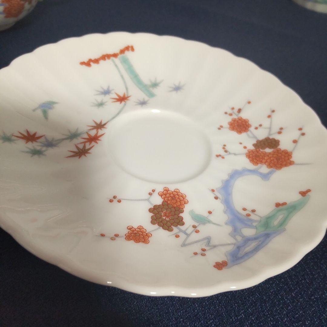 高級 深川製磁 酒井田柿右衛門写 色絵 カップ＆ソーサー ポット 食器セット