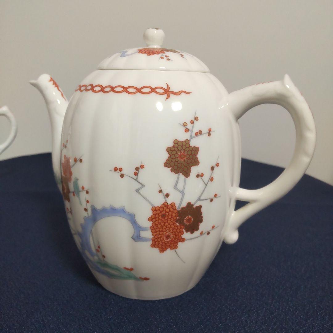 高級 深川製磁 酒井田柿右衛門写 色絵 カップ＆ソーサー ポット 食器セット