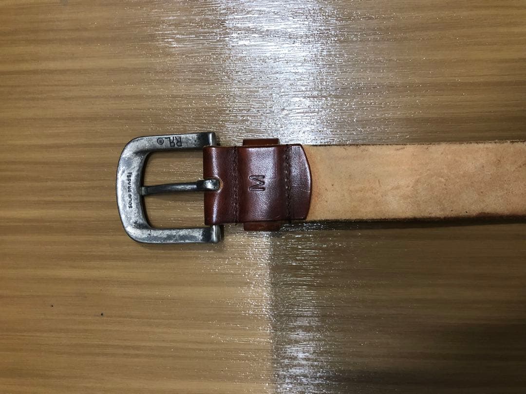 DOUBLERL RRL レザーベルト　カービング　ジョニーデップ着　ブラウン