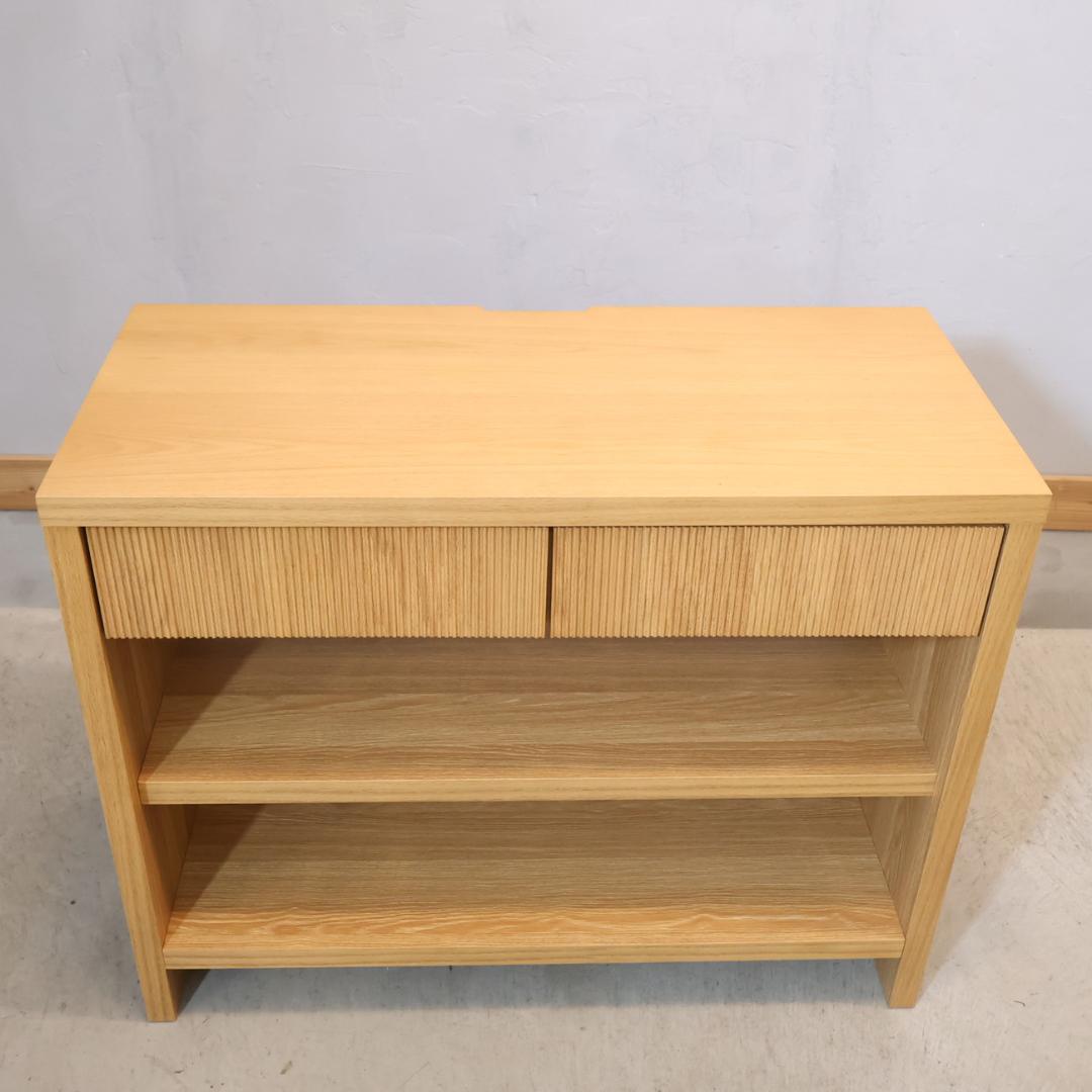 dinos CONTE オーク材 ウェーブカット シェルフ リビングボード