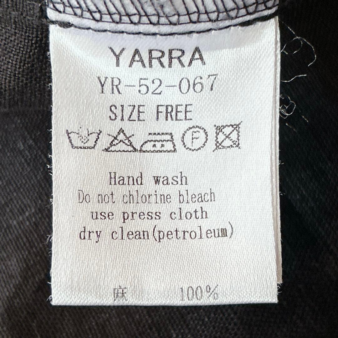 YARRA ヤラ ⿻ バックシャン リネン サロペット 黒 ルーズ 麻 ゆったり