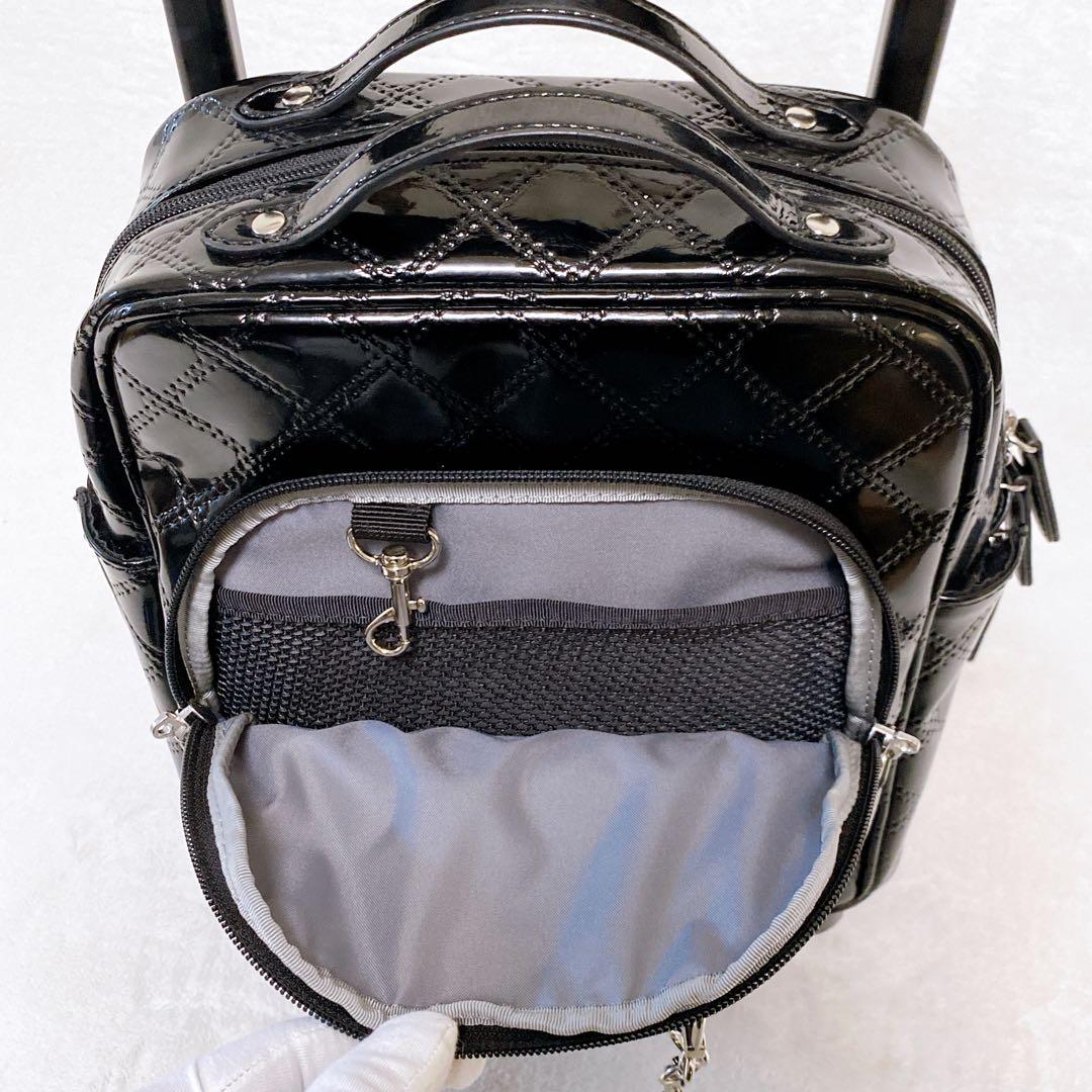 美品　SWANY　エマイロ　エナメル　ショッピングカート　ストッパー付　４輪　黒