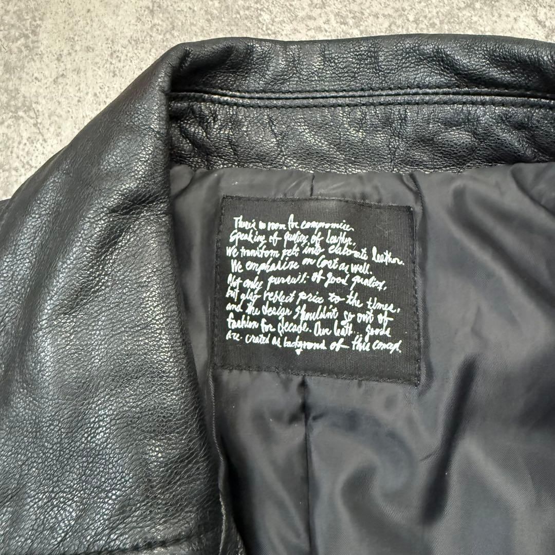 ナノユニバース レザー ライダース ジャケット　ジップオールブラック L