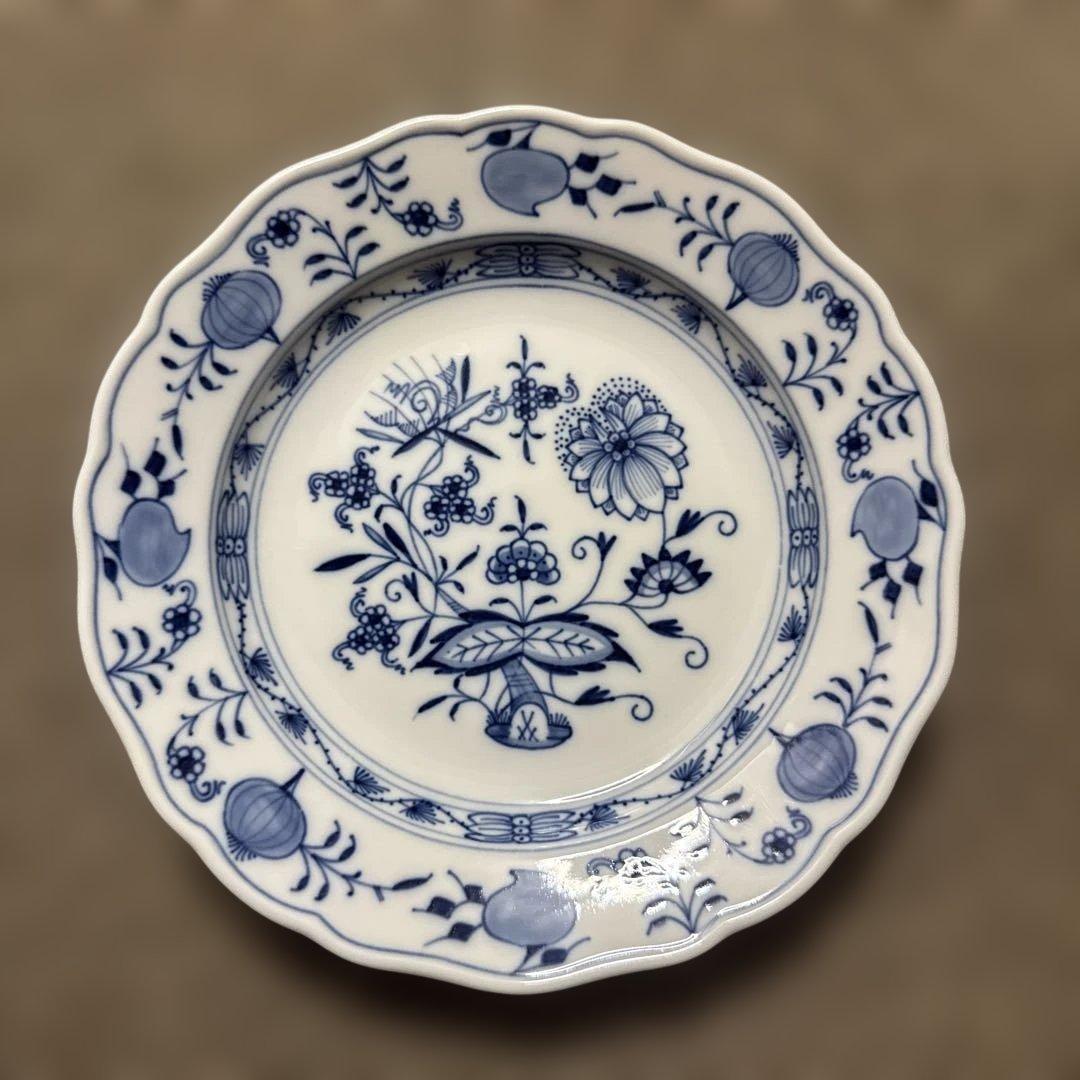 未使用、１級品、マイセン、ブルーオニオンプレート２０㎝、４枚です。