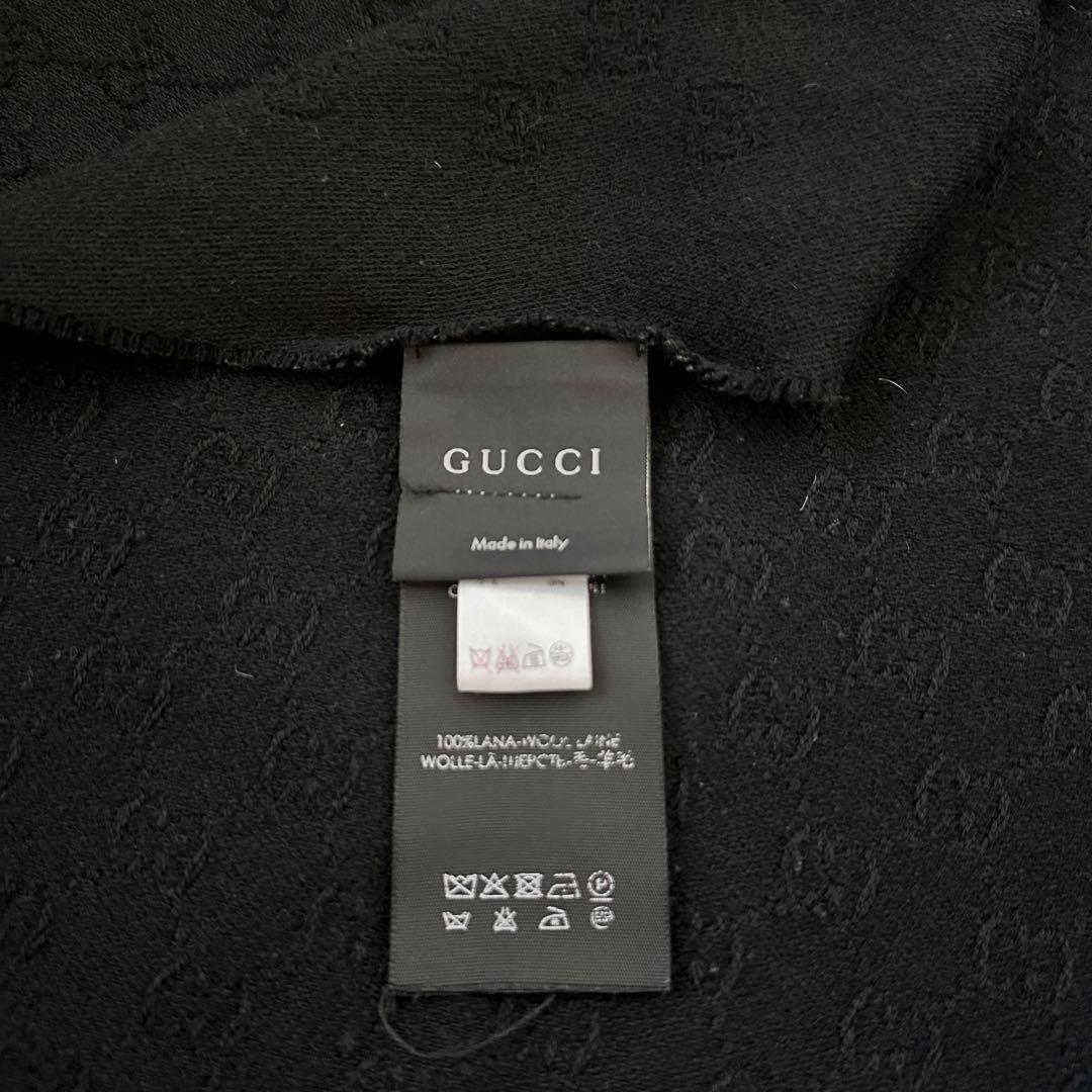 【正規保証です】GUCCI ロゴマフラー　ブラック