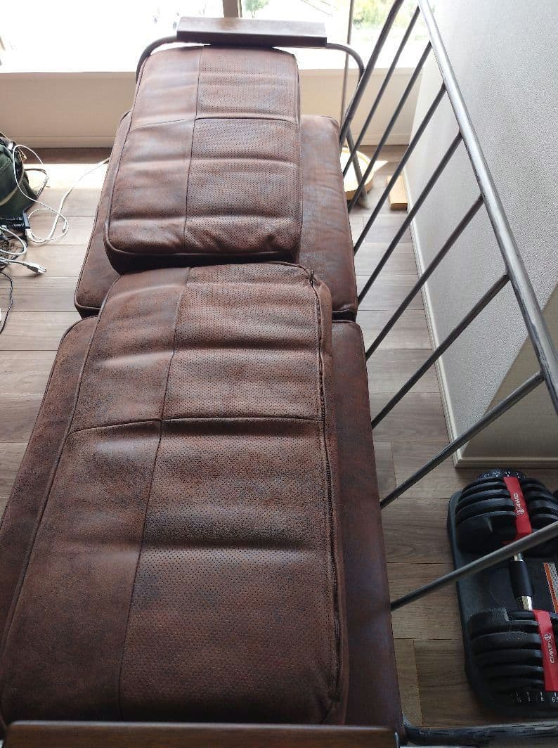 ジャーナルスタンダードファーニチャー　ブラウン合成皮革2人掛けソファ