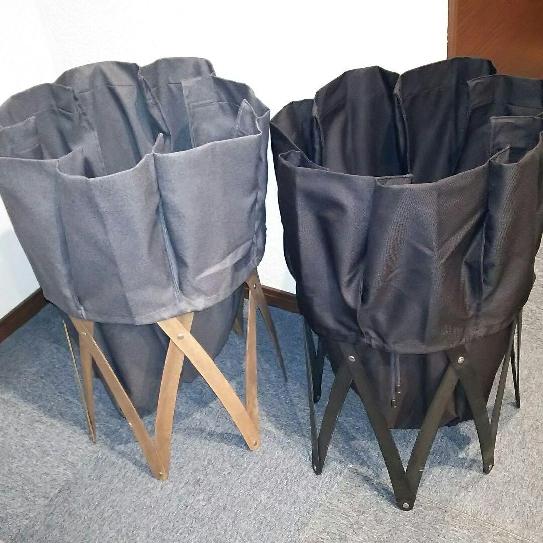 &More 二個セット ランドリーバスケット モダン 収縮