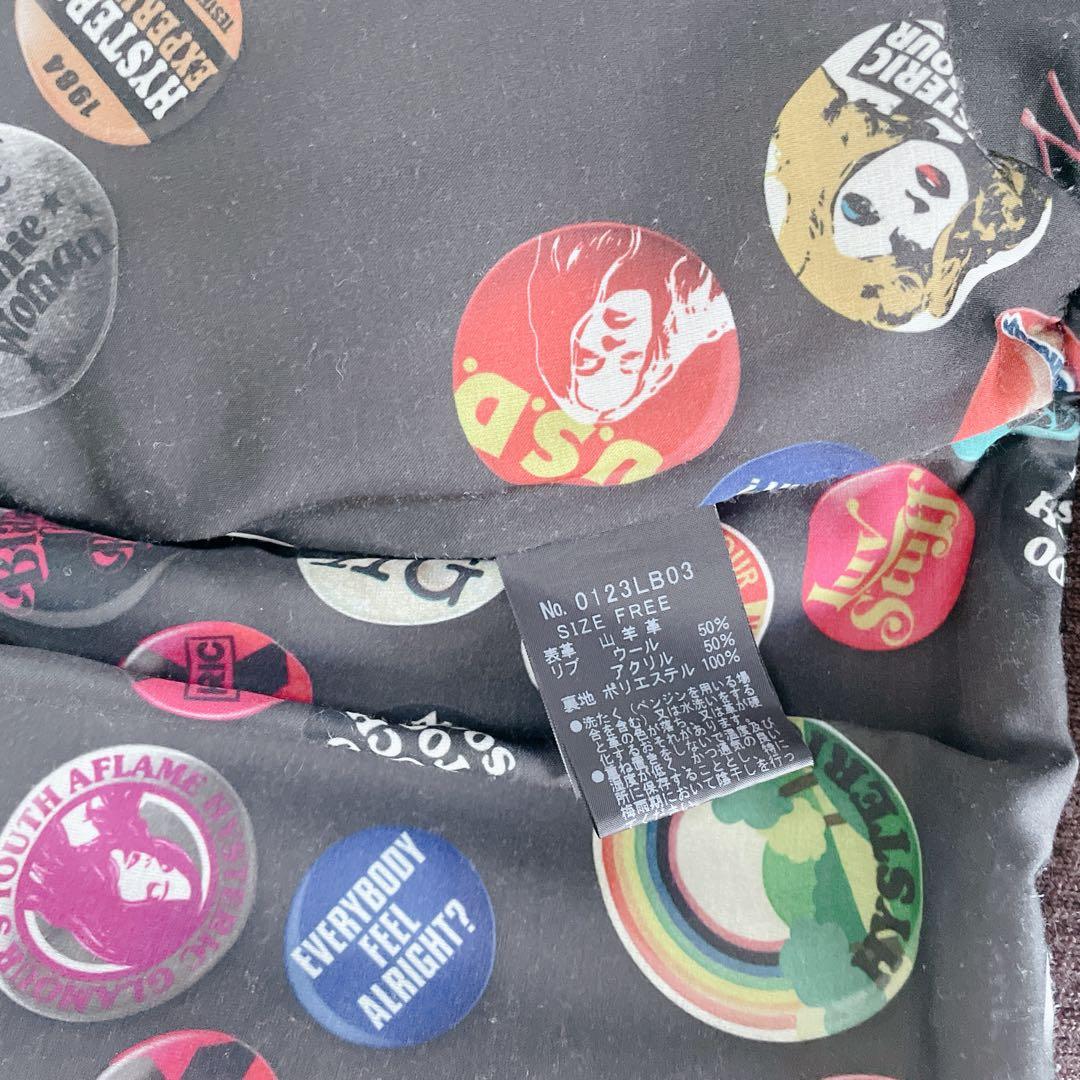 ヒステリックグラマー　レザージャケット　総柄　ヒスガール　シングル　山羊革