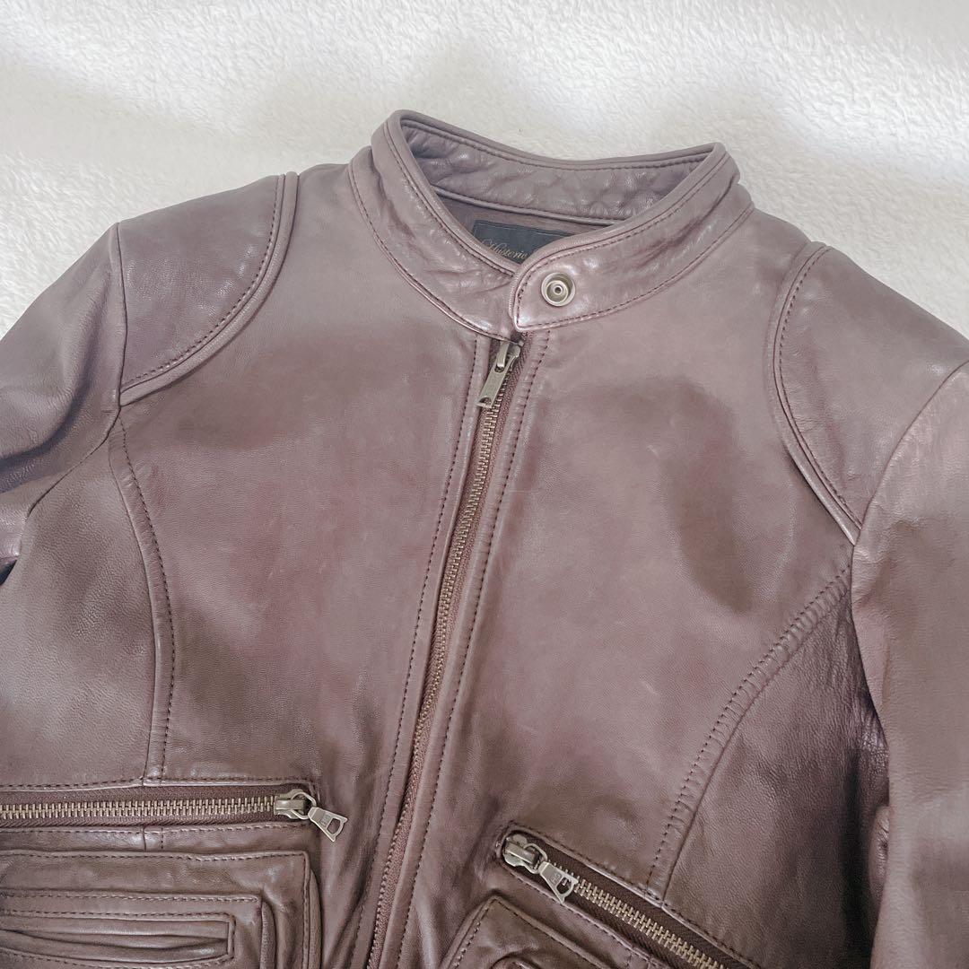 ヒステリックグラマー　レザージャケット　総柄　ヒスガール　シングル　山羊革