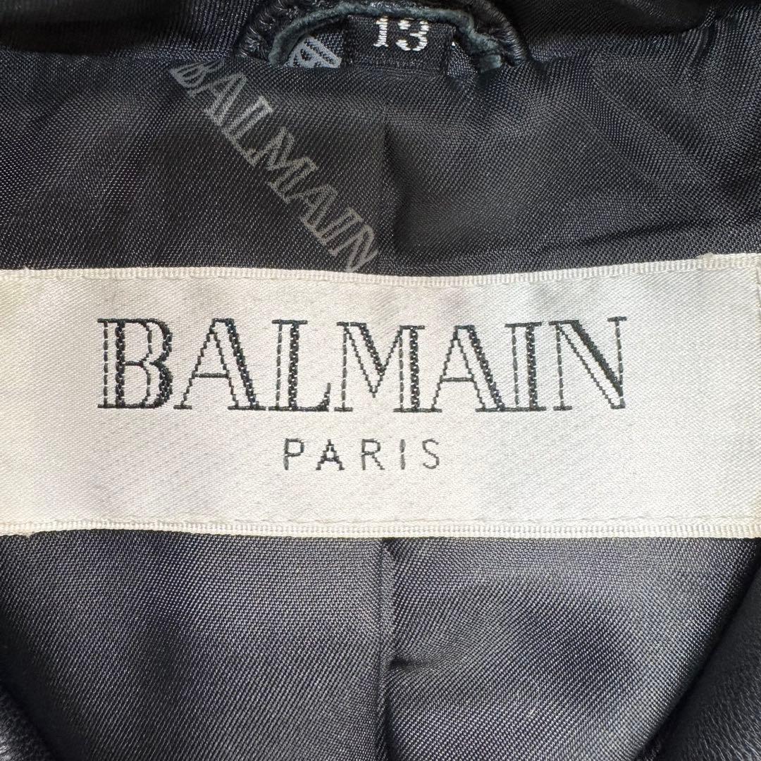 美品　バルマン　レザー　コート　ファー　フード　ラムレザー　羊革　ブラック　XL