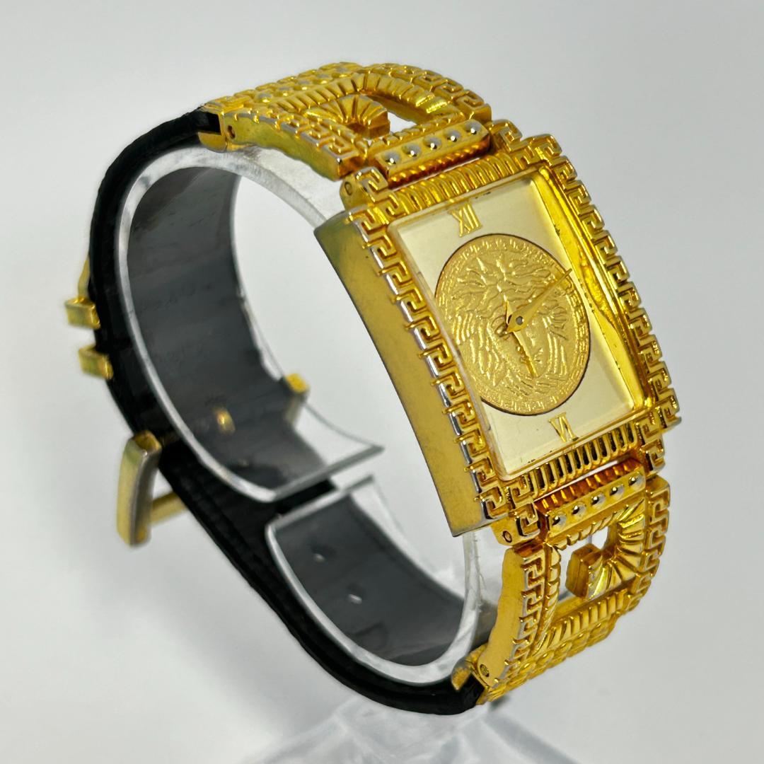 【稼働】VERSACE ヴェルサーチ メデューサ ホワイト/ゴールド文字盤