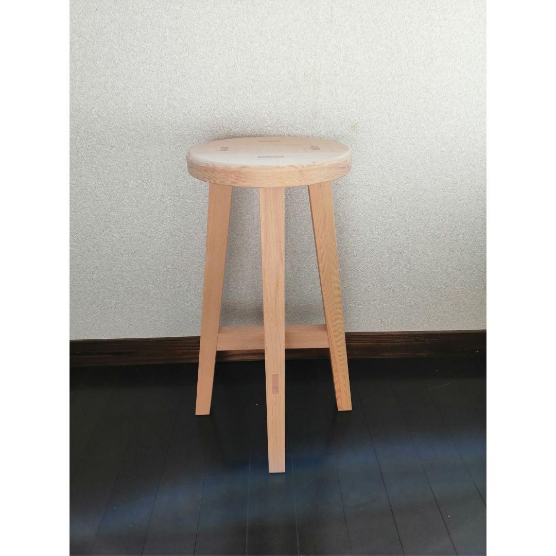 木製スツール　座面幅30cm×高さ60cm　丸椅子　stool