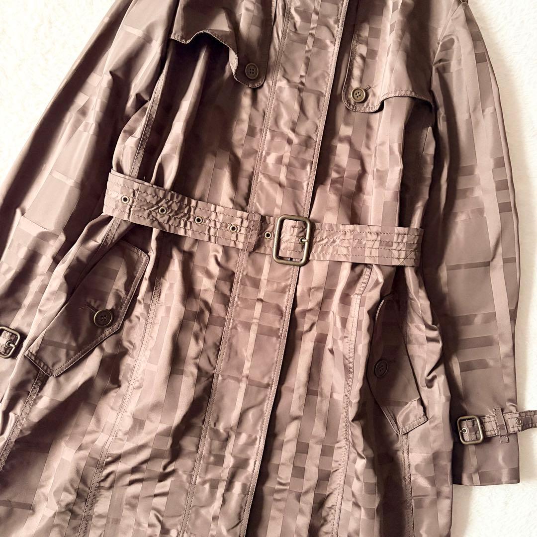 6203 美品✨ バーバリーロンドン トレンチコート 46 シャドーチェック 茶