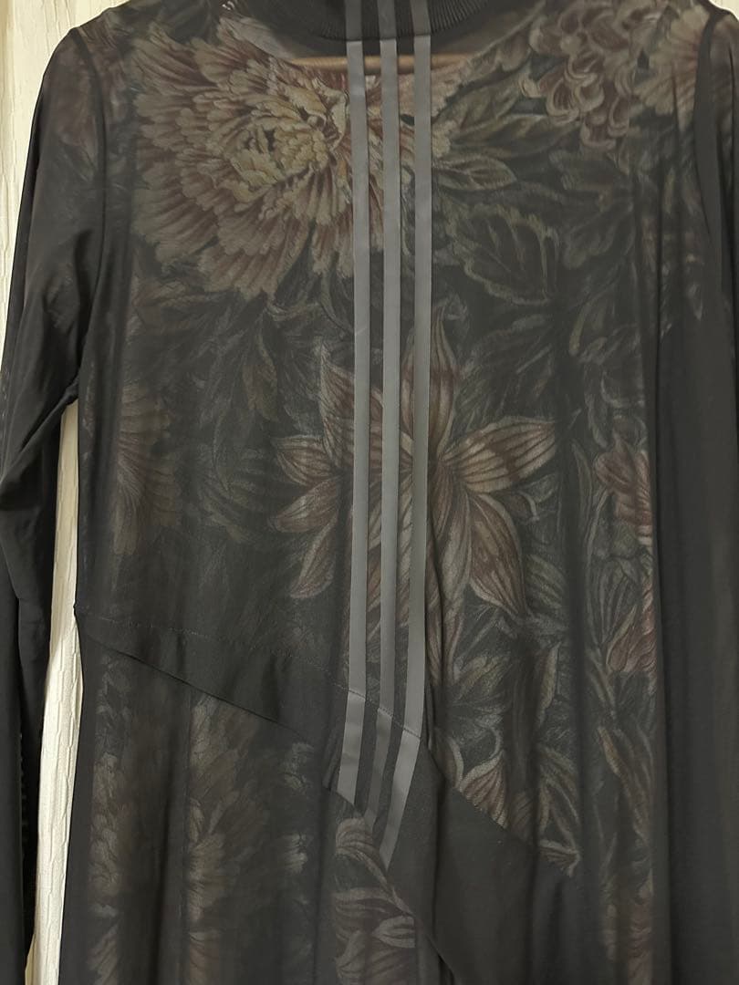 Y-3 ブラック シースルー 花柄ワンピース