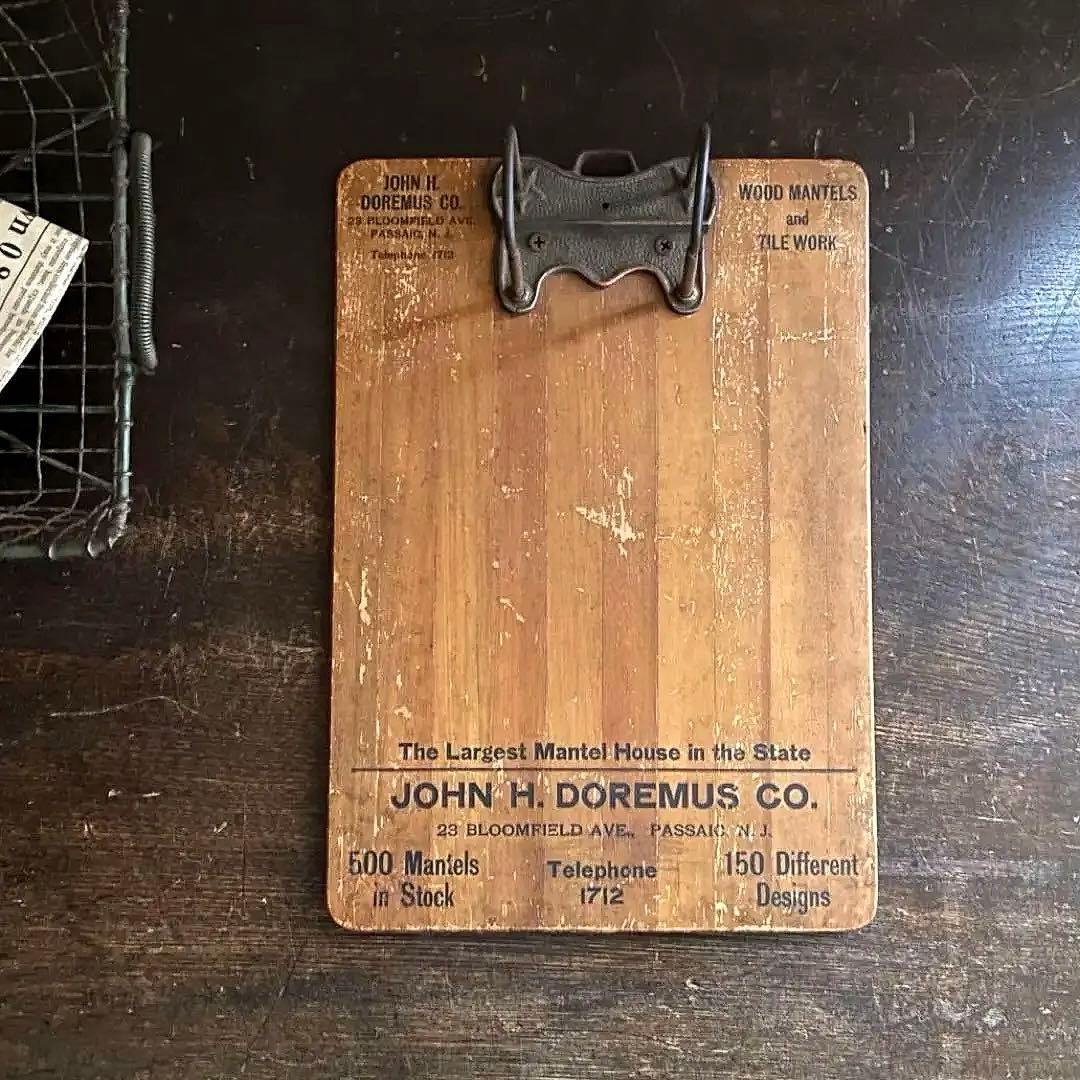 ビンテージ　木製バインダー　アメリカ製　クリップボード　年代物