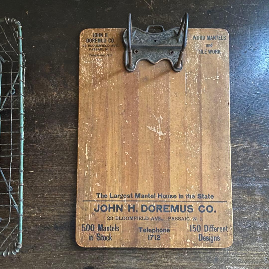 ビンテージ　木製バインダー　アメリカ製　クリップボード　年代物