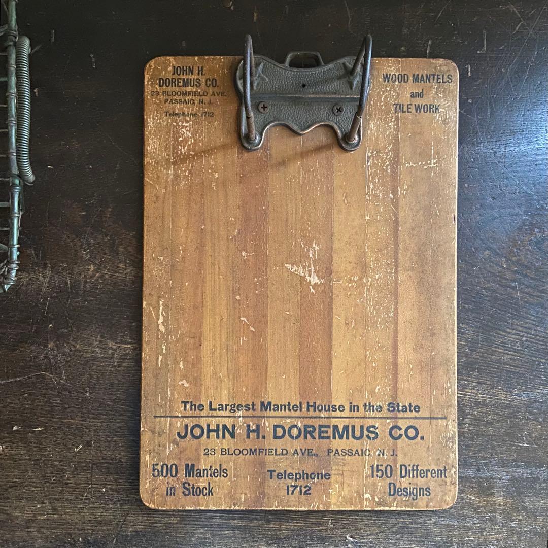 ビンテージ　木製バインダー　アメリカ製　クリップボード　年代物