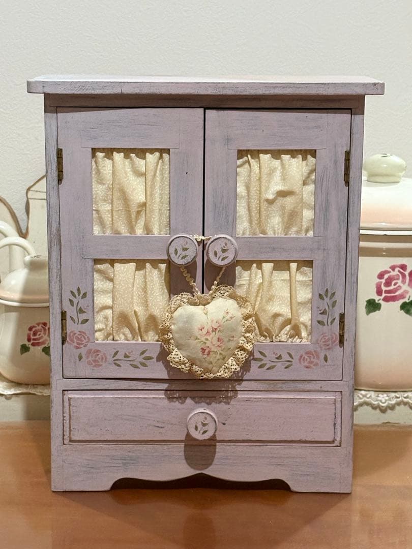 マニー ローズ 木製家具 扉付き棚 シェルフ☆