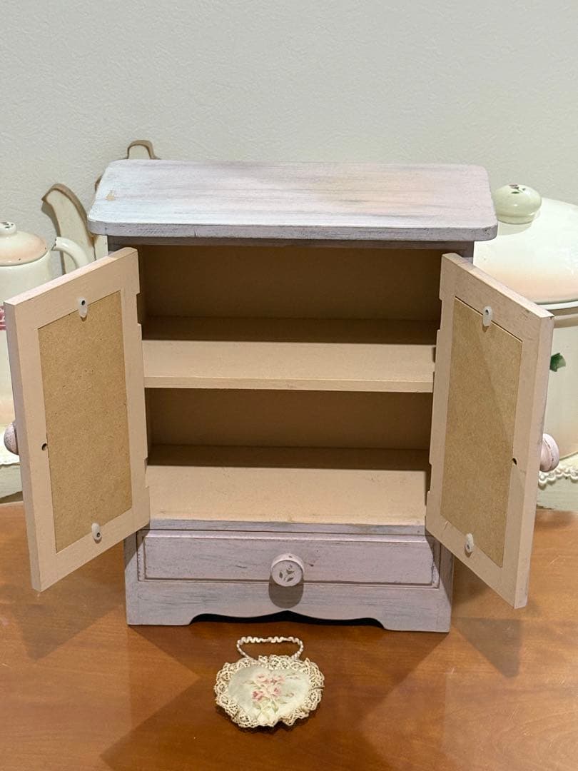 マニー ローズ 木製家具 扉付き棚 シェルフ☆