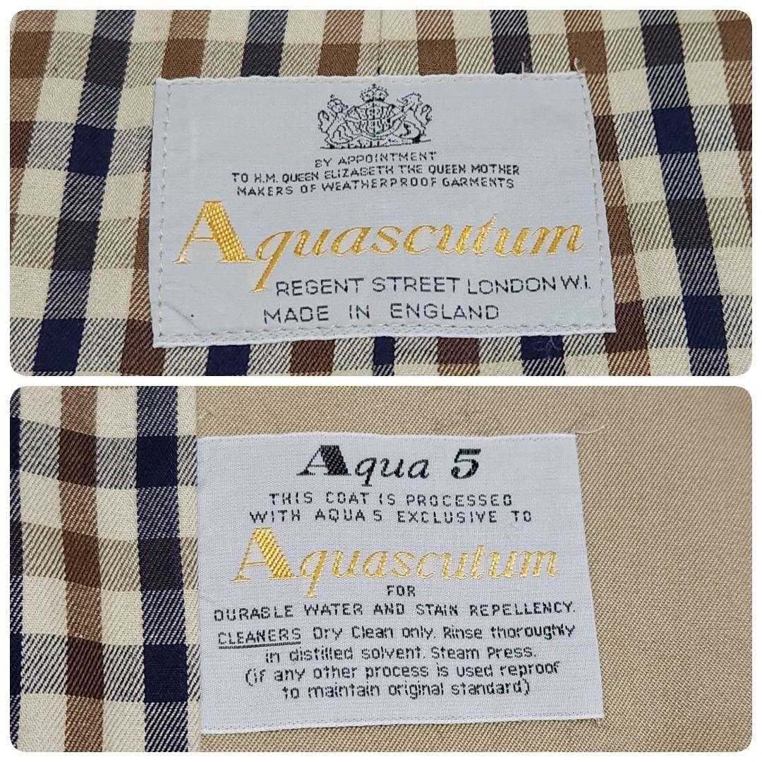 【英国製】アクアスキュータム アクア5 ダブル トレンチコート カーキ 8