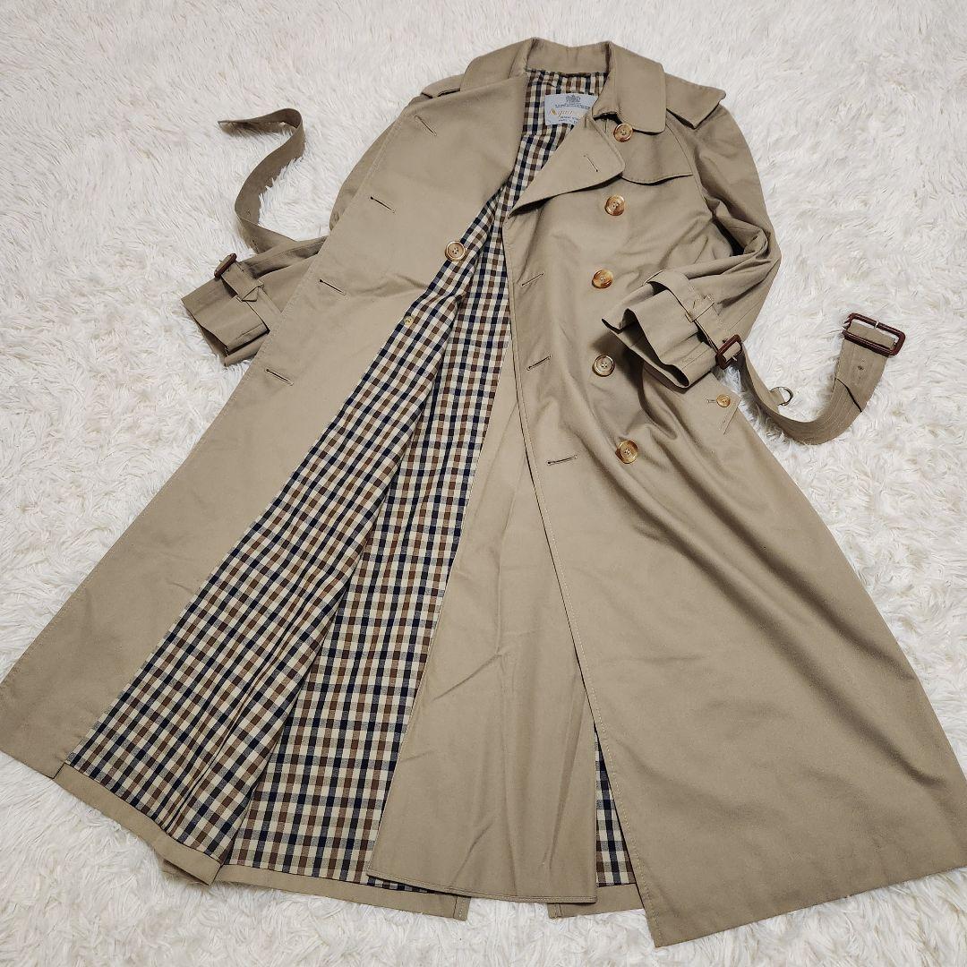 【英国製】アクアスキュータム アクア5 ダブル トレンチコート カーキ 8
