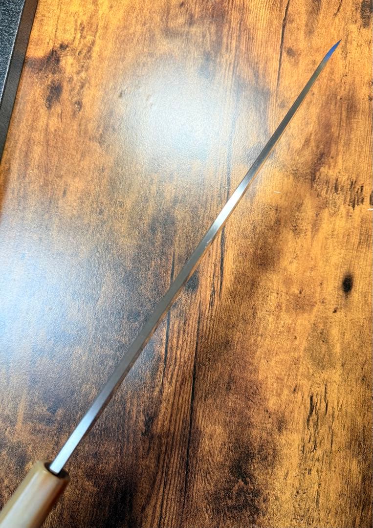 【堺打刃物】左用　刺身 柳刃 包丁　白鋼　尺一　紫檀水牛八角柄