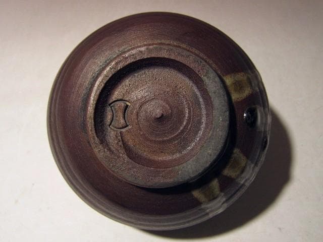 ☆人間国宝 金重陶陽 備前茶碗【湖月】☆裏千家十四代淡々斎花押☆u534