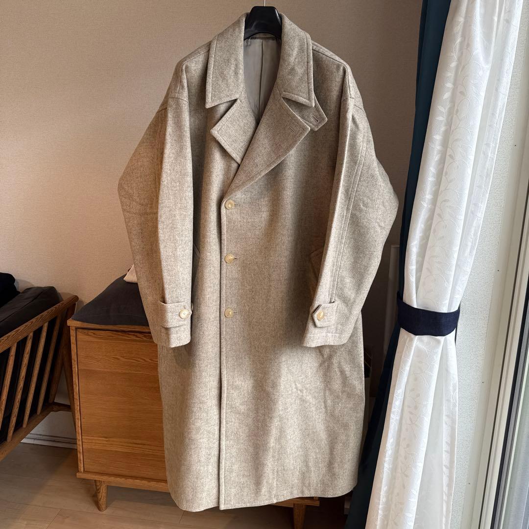 AURALEE スーパーミルドシェットランドウールダブルブレステッドコート