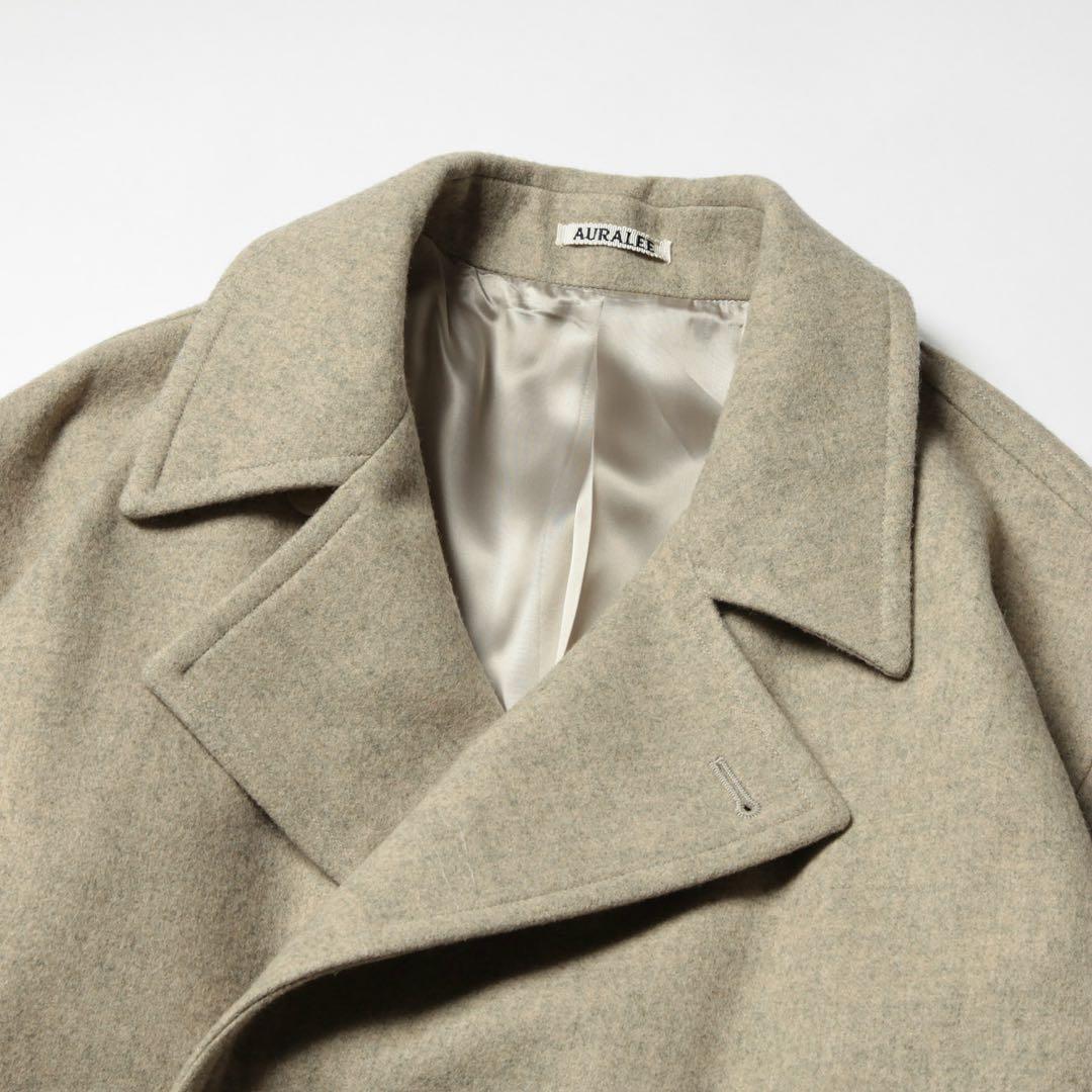 AURALEE スーパーミルドシェットランドウールダブルブレステッドコート