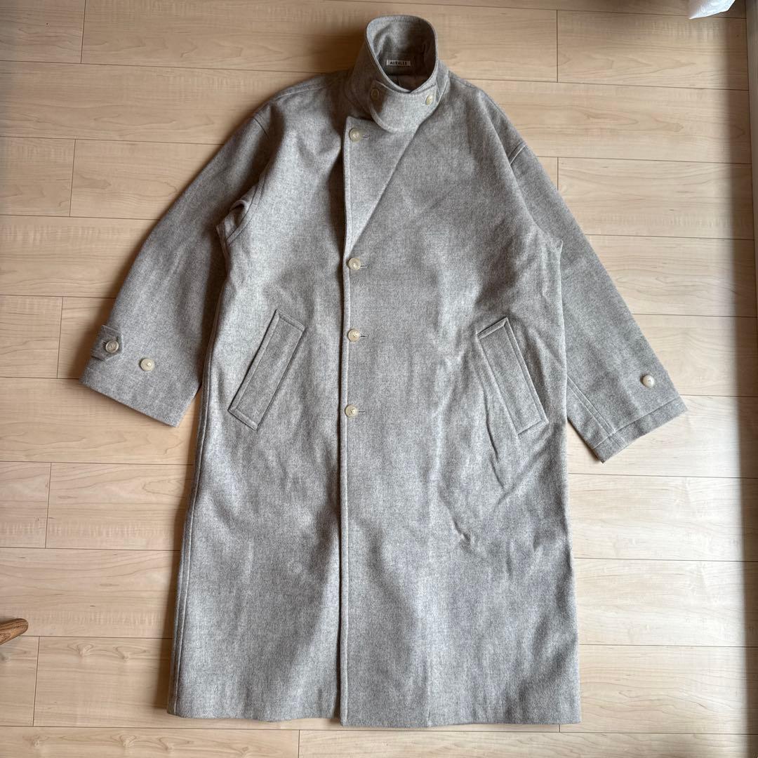 AURALEE スーパーミルドシェットランドウールダブルブレステッドコート