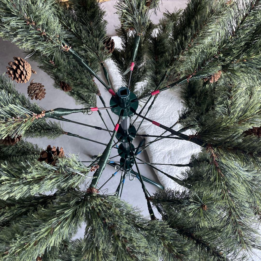 約150cm クリスマスツリー ナチュラル　松ぼっくり　折りたたみ　収納袋付き！