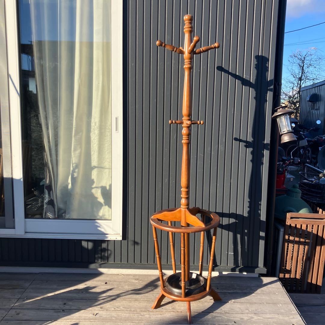 昭和レトロ 木製 ポールハンガー ハンガーラック 傘立て ビンテージ 古家具