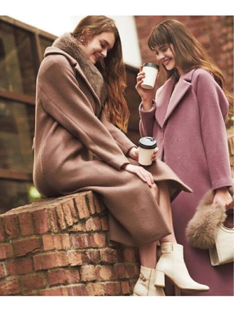 完売品！ ノエラ ファーティペット付フレアチェスターコート ブラウン Mサイズ